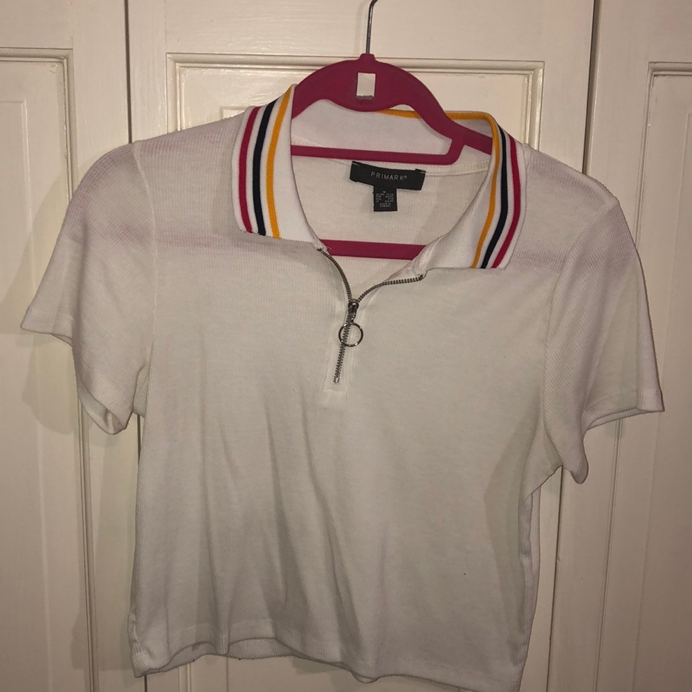 QUARTER ZIP CROP TEE